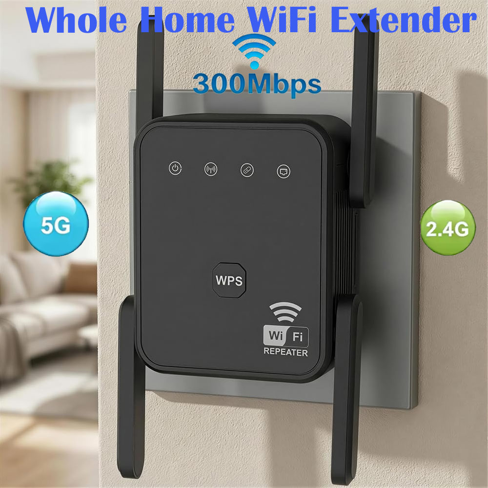 Home Security Bundle - Nouveau Répéteur WiFi 2026 300 Mbps