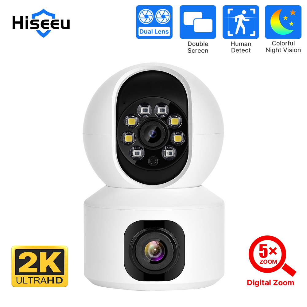 Home Security Lidar - Caméra IP PTZ Hiseeu 2K 4MP