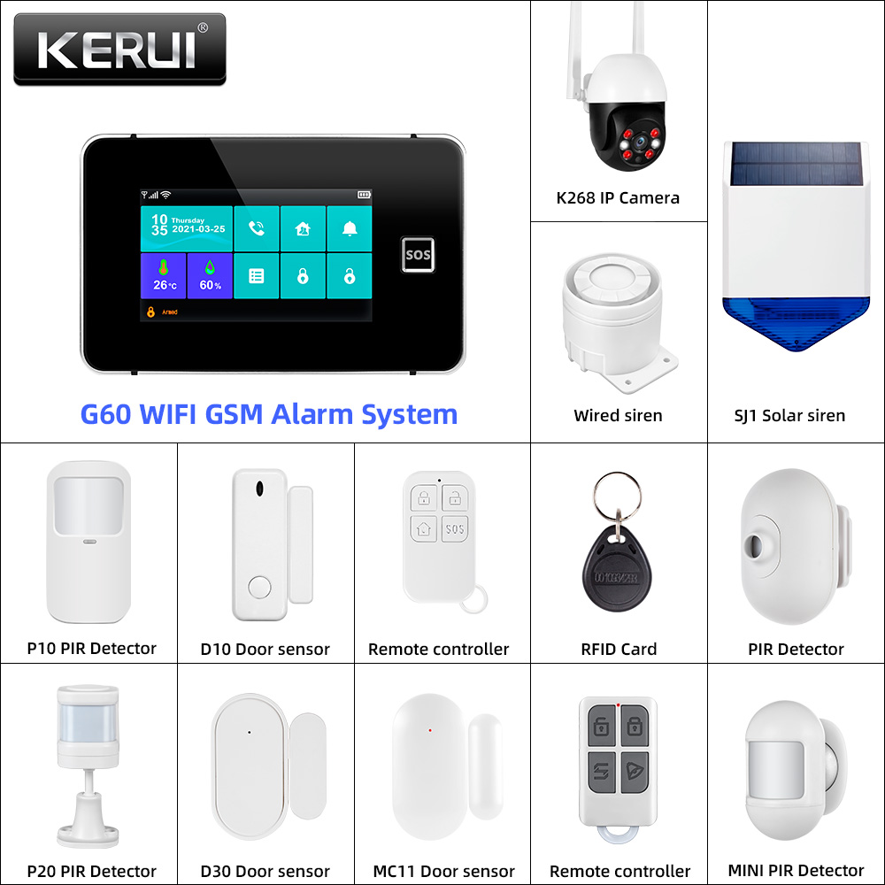 Keypad Alarm Panel - KERUI tuya-Kit de panneau d'alarme de