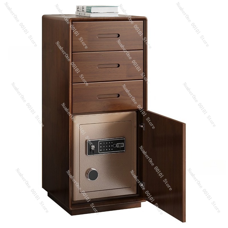 Home Security Units - Armoire de chevet multifonctionnelle en bois