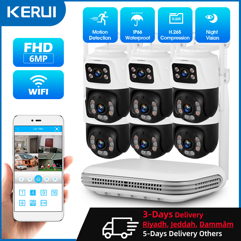 Home Security Kit - KERUI Étanche 6MP HD Sans Fil