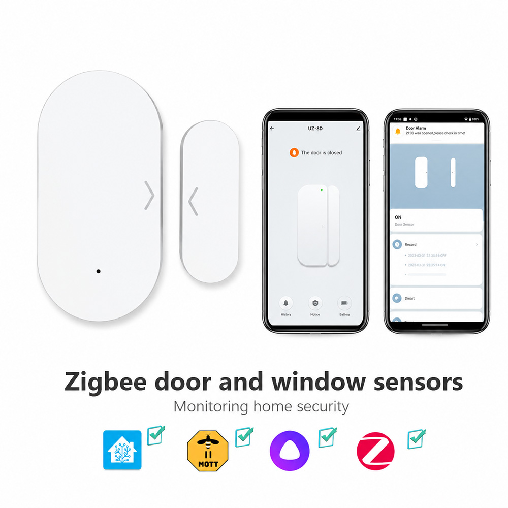 Home Security Tools - Capteur de porte/fenêtre Zigbee 3.0, contact
