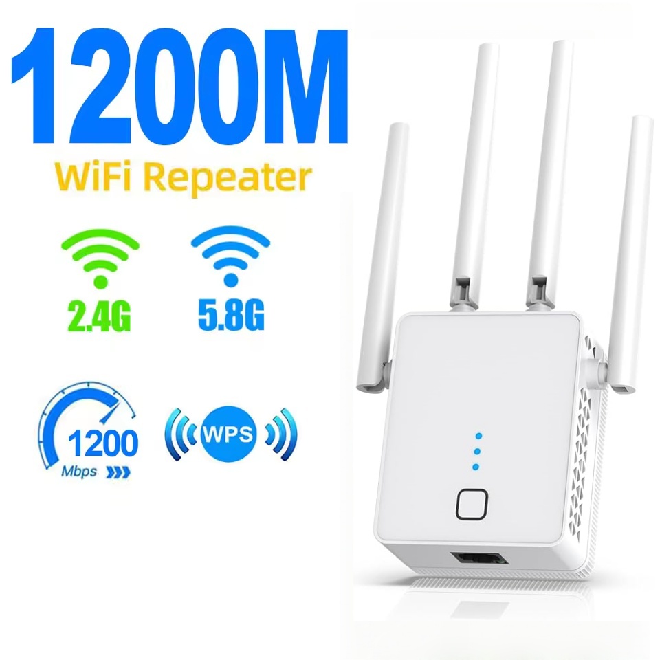 Home Security Bundle - Répéteur WiFi double bande 1200Mbps 2.4G/5GHz,