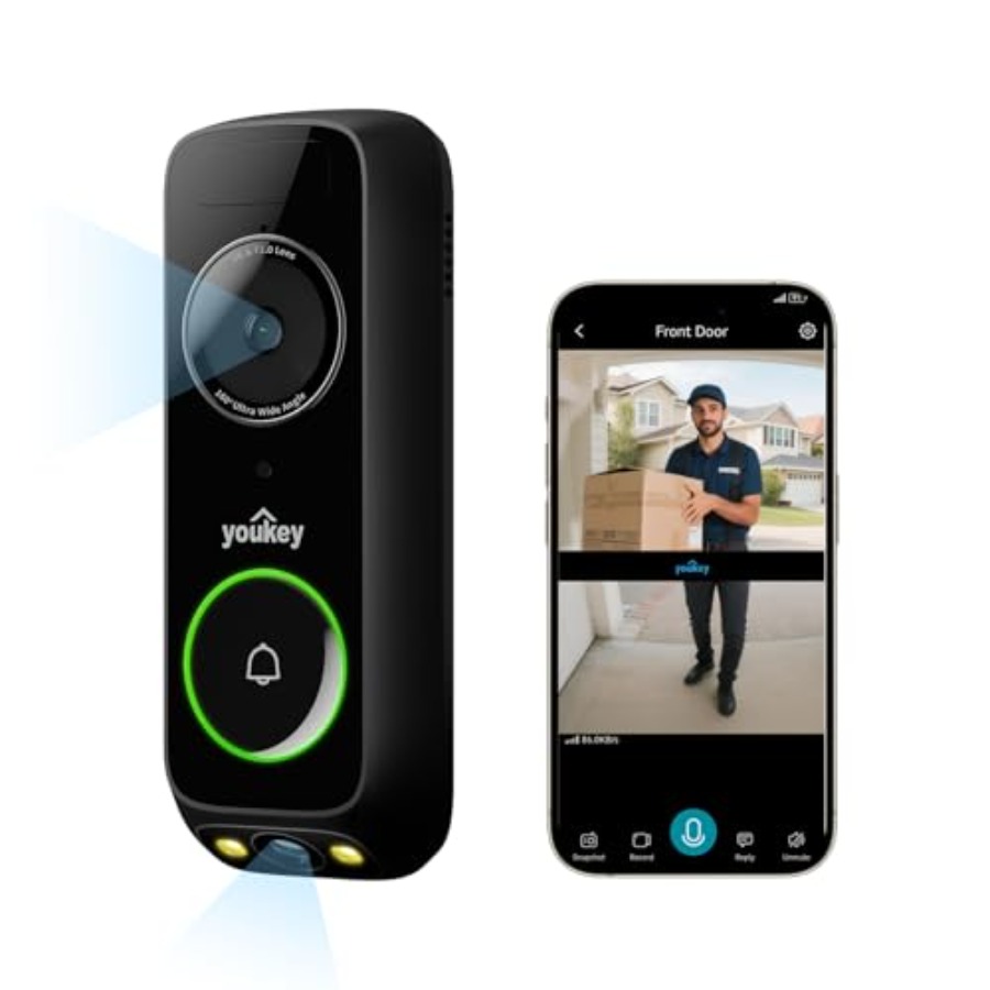 Home Security No Subscription - Sonnette de porte sans fil avec