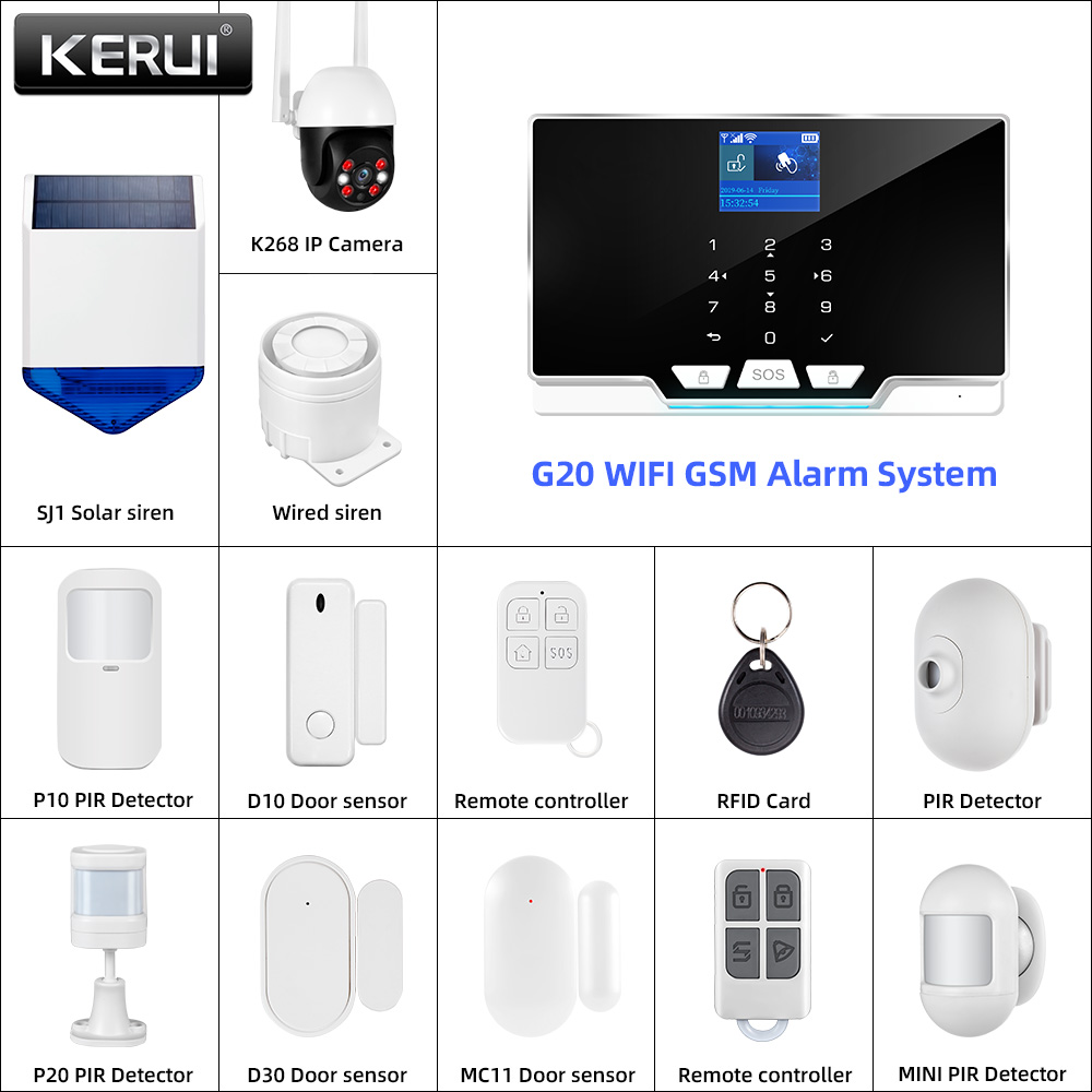 Keypad Alarm Panel - KERUI G20-Panneau d'Alarme WIFI 101 avec