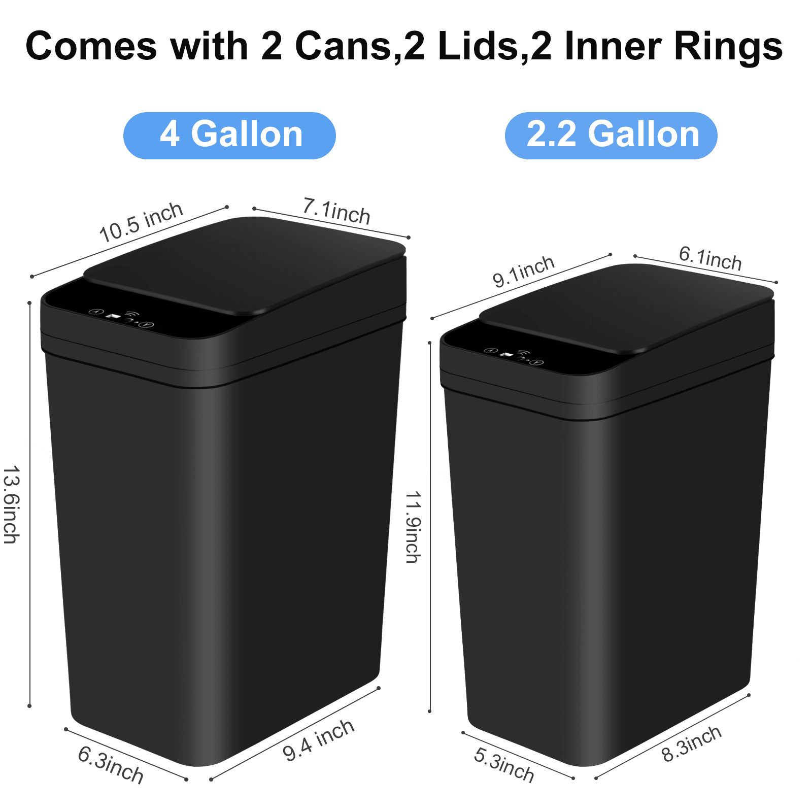 Lot de 2 poubelles automatique - Home Security Lidar avis et prix