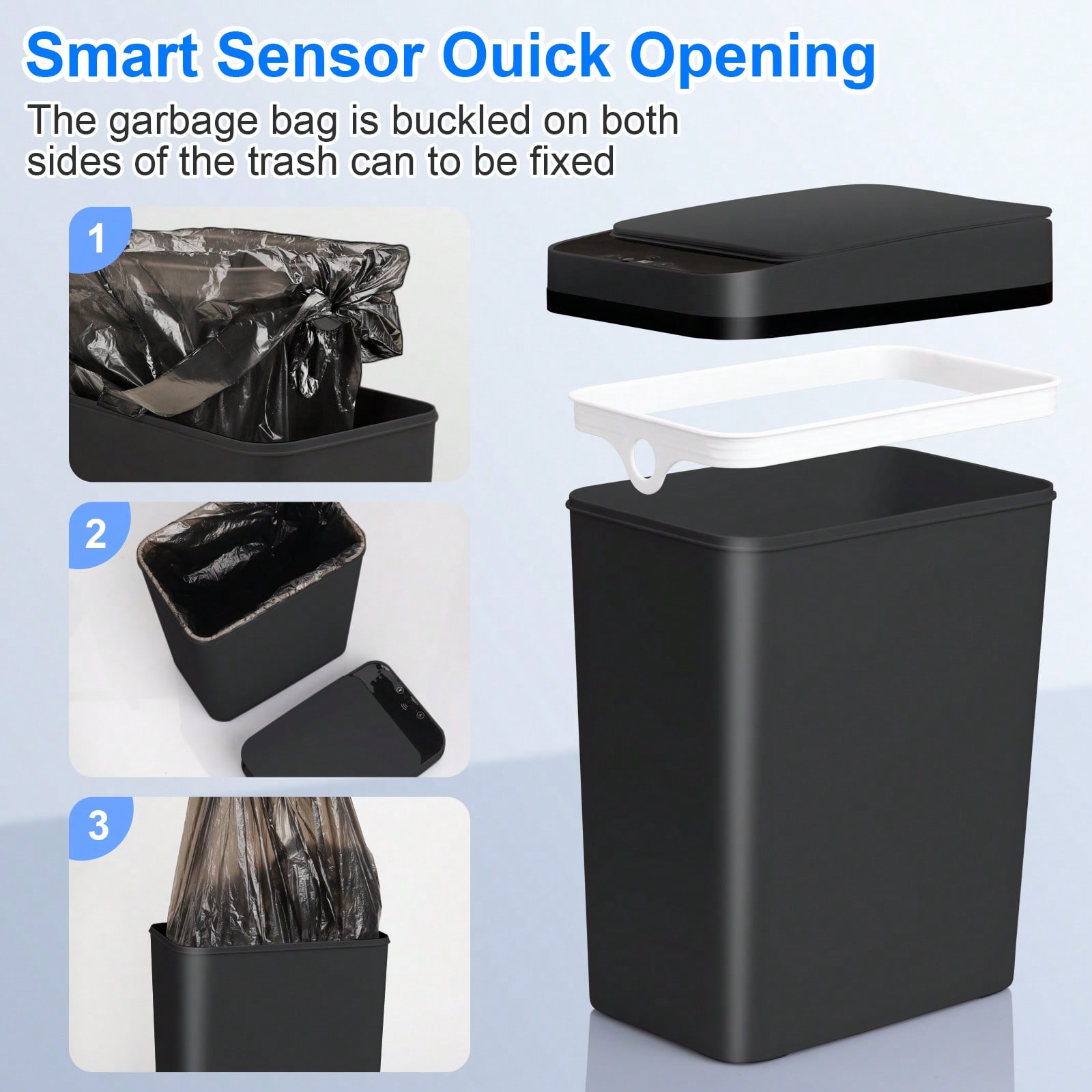 Lot de 2 poubelles automatique - Home Security Lidar avis et prix