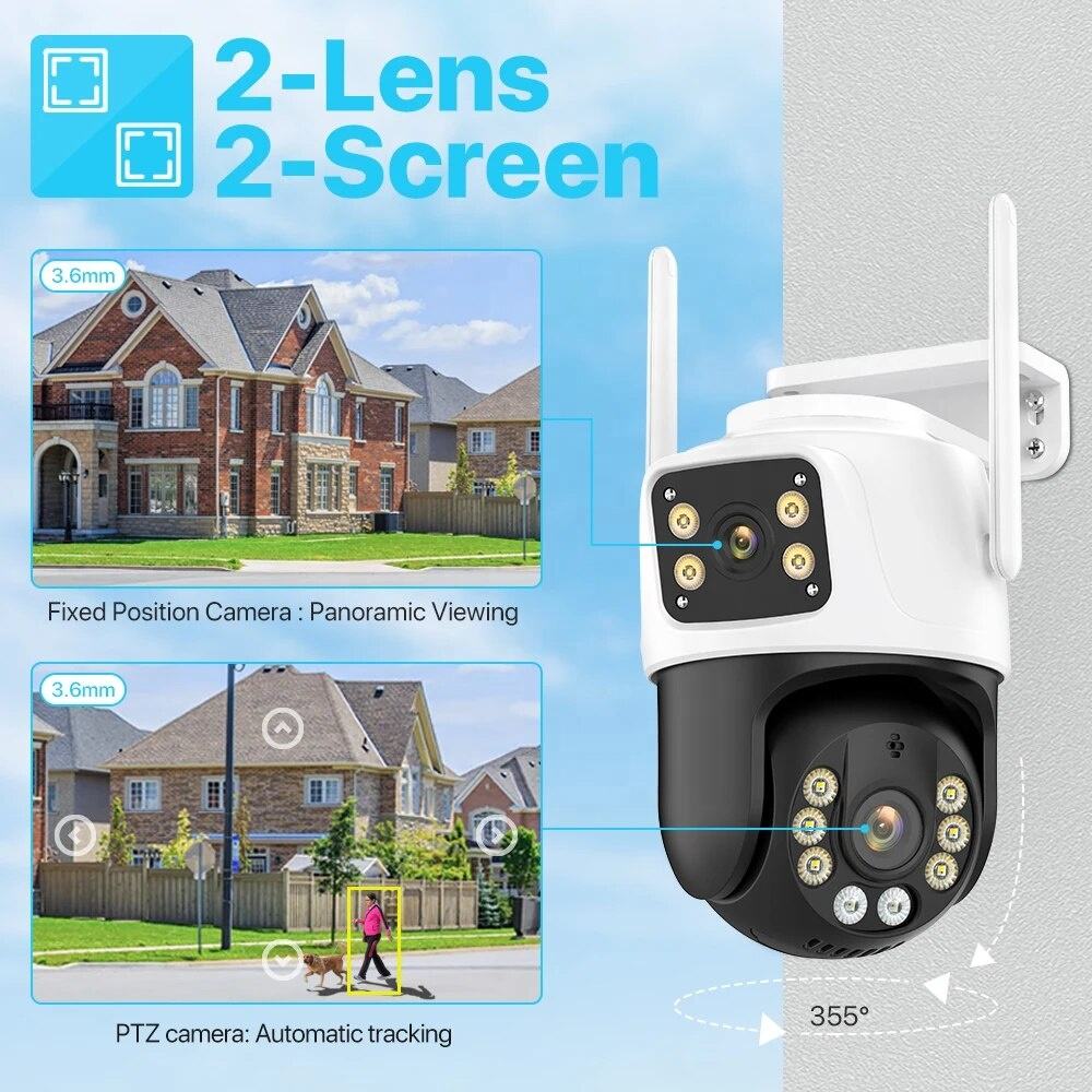 Caméra de sécurité WiFi PTZ 8M - Home Yard Security Cameras avis et prix