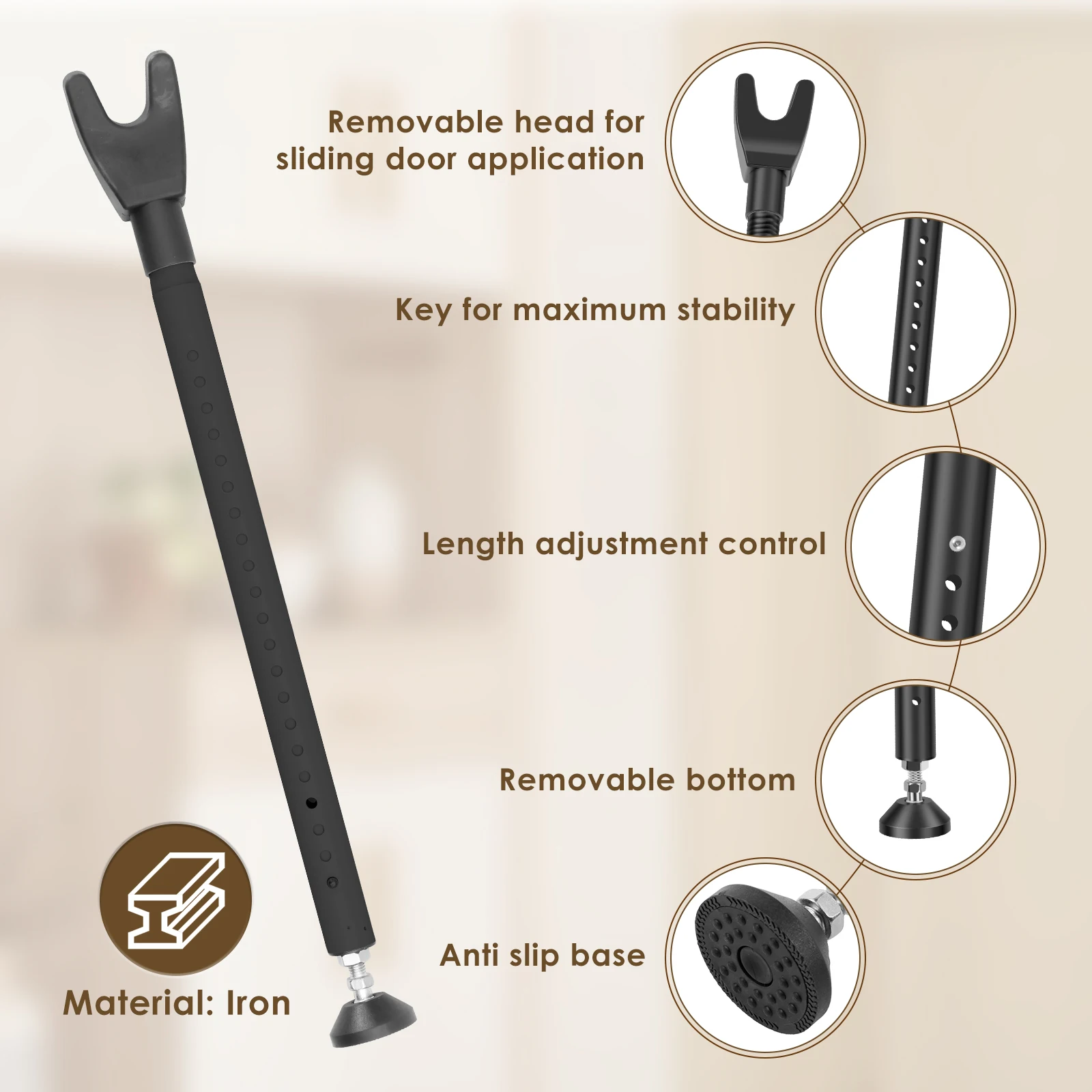 Barre de sécurité réglable pou - Home Security Door Reinforcement Lock avis et prix