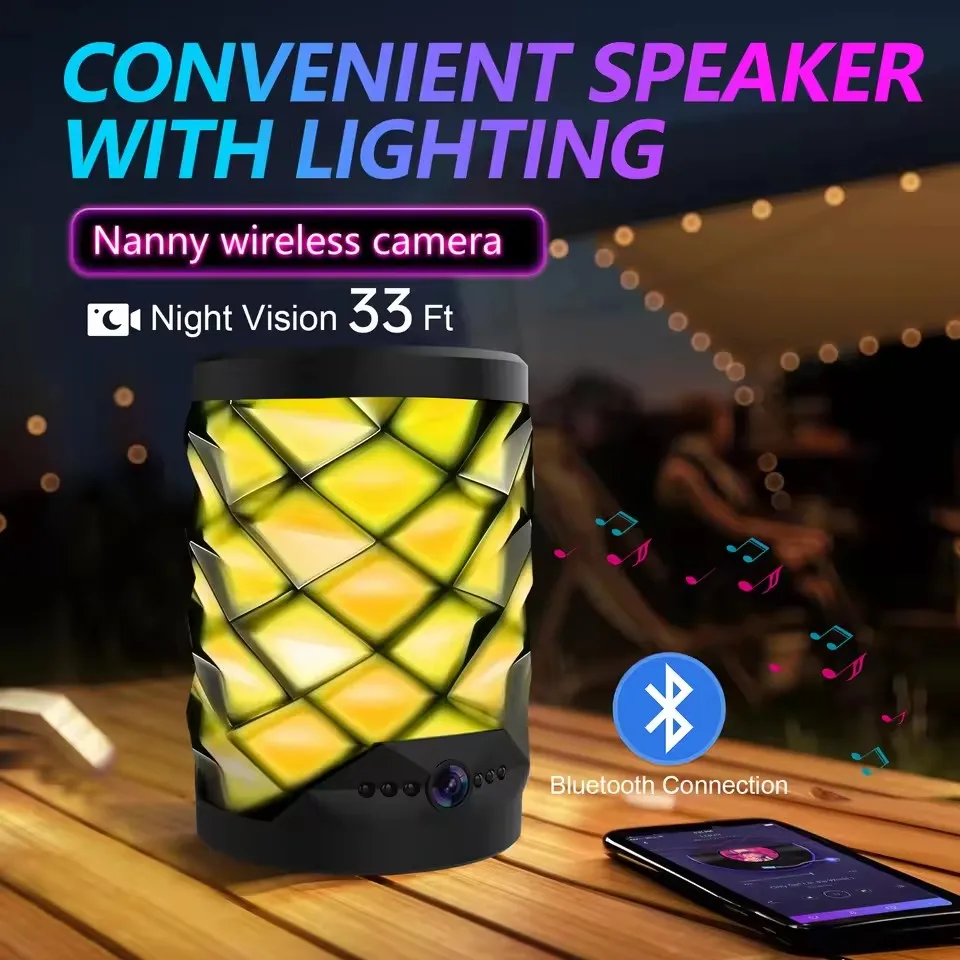 Mini caméra Wifi HD, haut-parl - Home Security Flood Lights avis et prix
