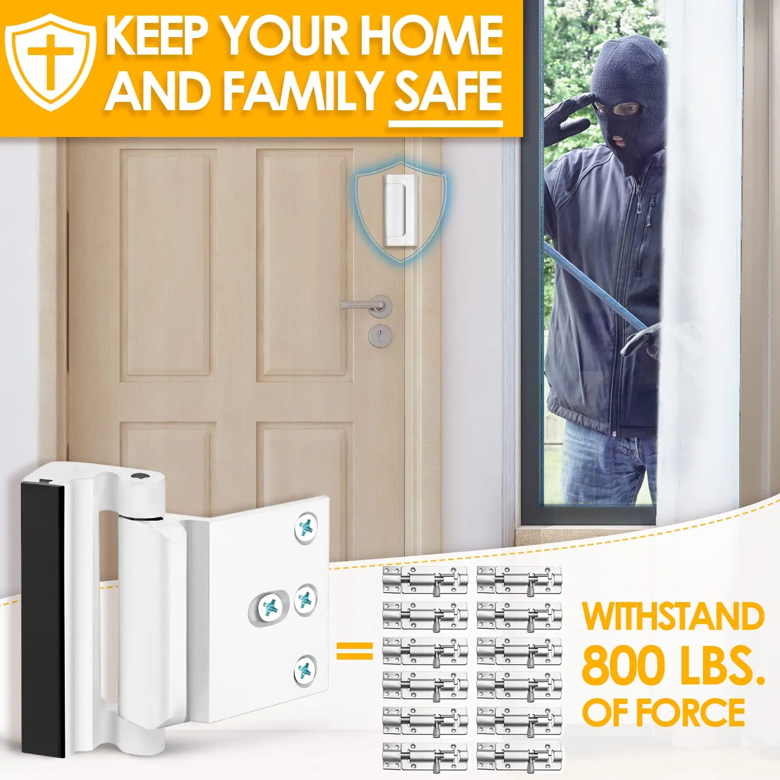 Nouvelle serrure de porte de s - Home Security Door Reinforcement Lock avis et prix