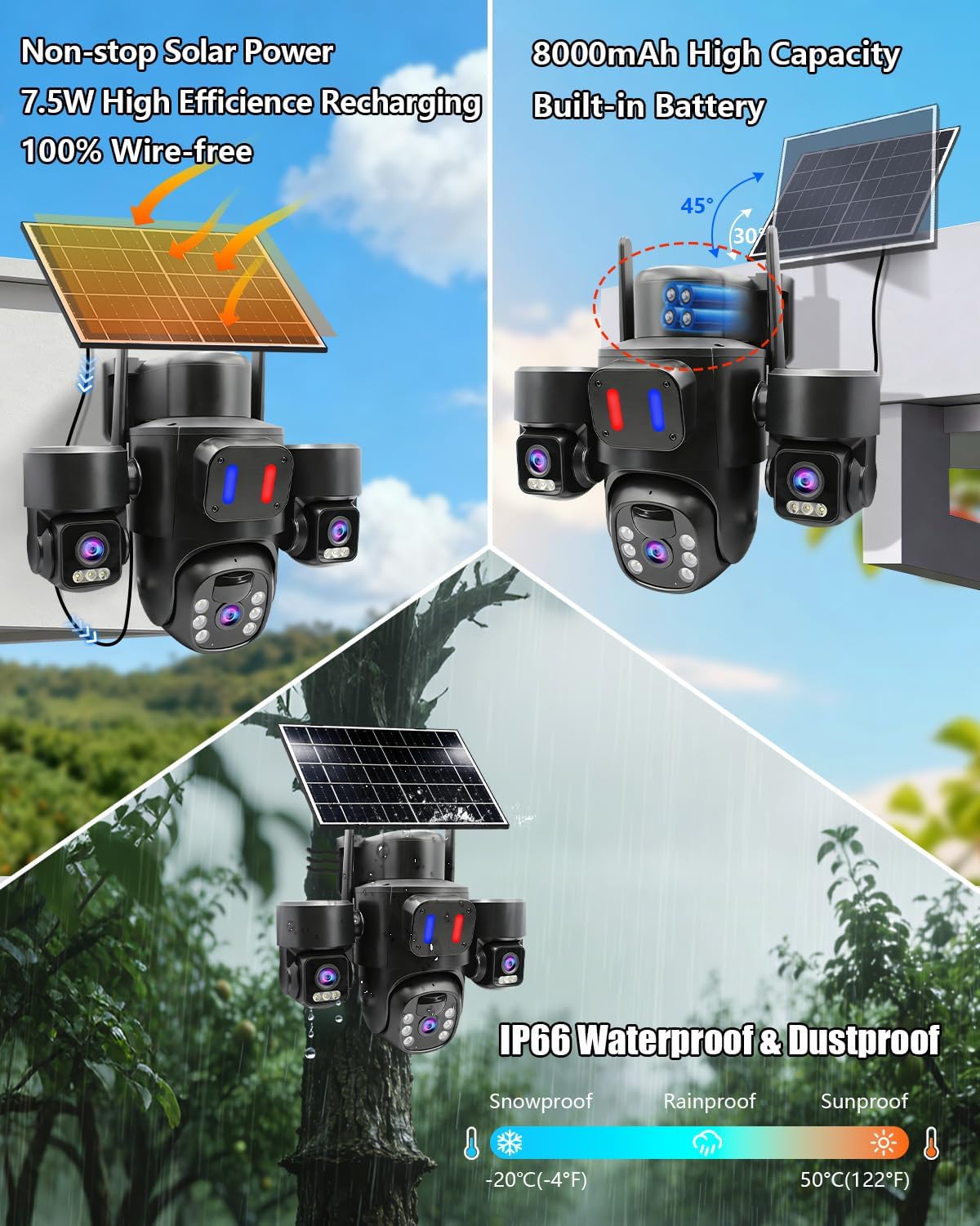 Caméra de sécurité solaire ext - Home Yard Security Cameras avis et prix